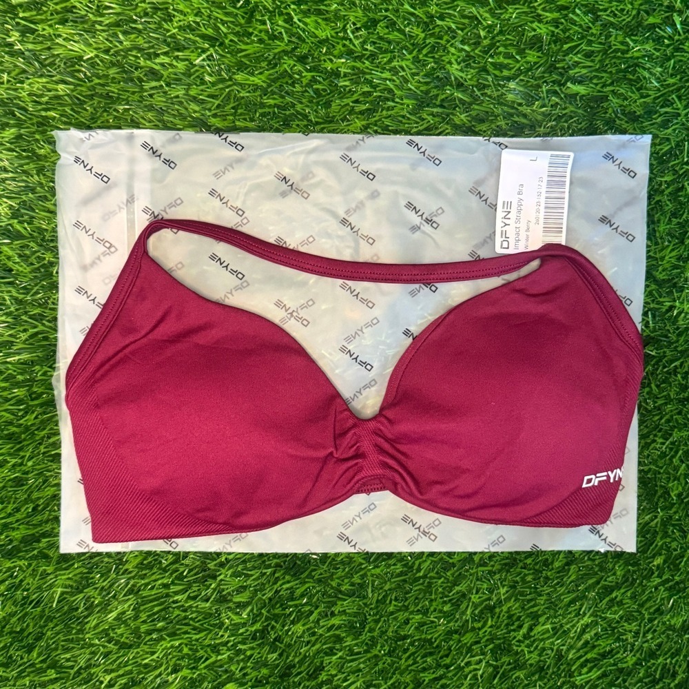 Dfyne impact strappy bra winter berry large
